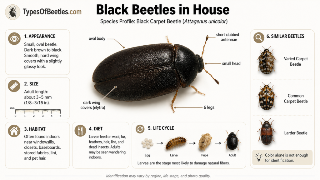 black beetles in house how to identify common indoor beetles