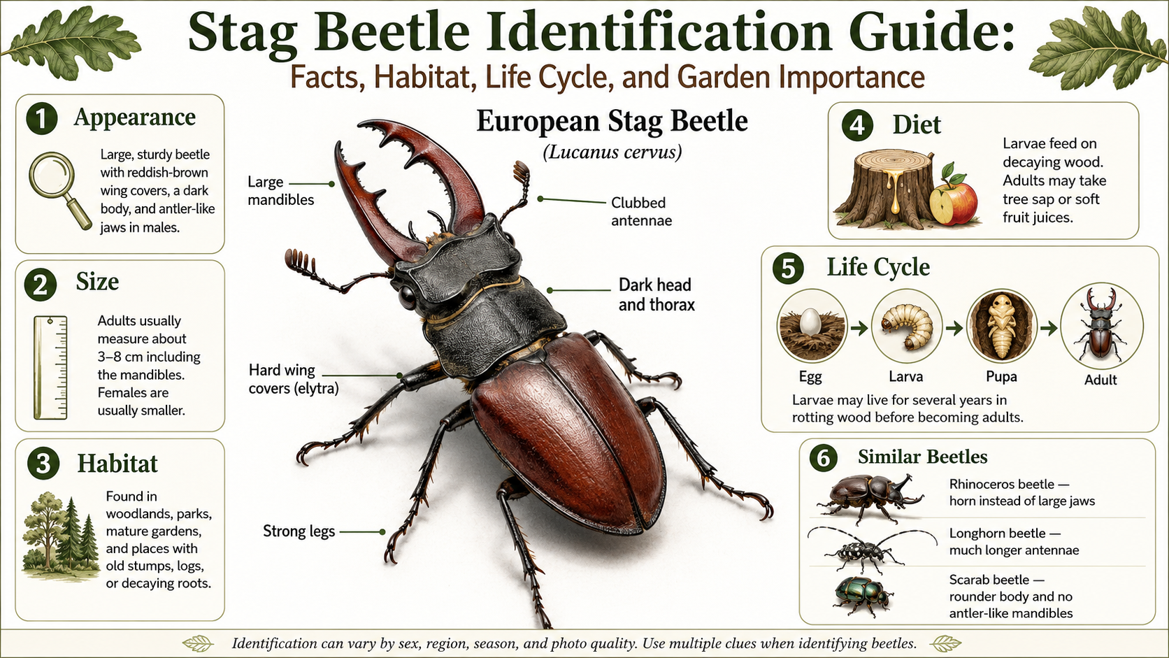 stag beetle identification guide facts, habitat, life cycle, and garden importance