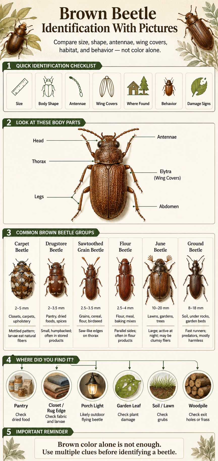 brown beetle identification with pictures