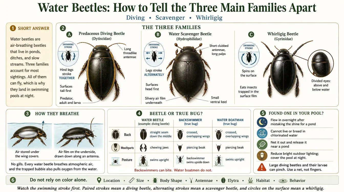 water beetles identification, types,