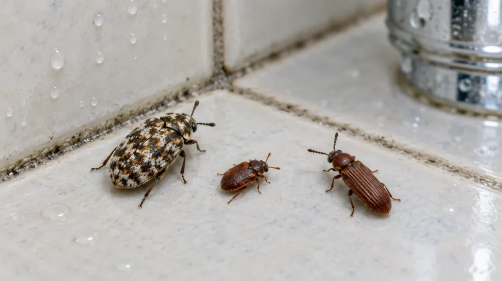 beetles in bathroom
